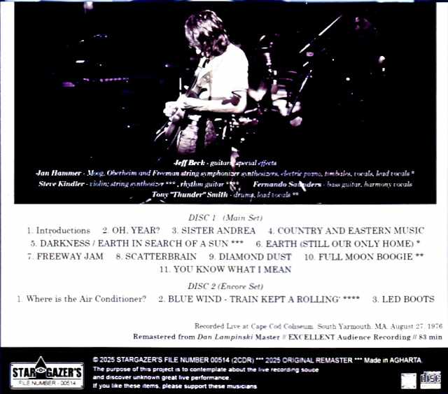 Jeff Beck Jan Hammer Group Jeff Beck Jan Hammer/MA,USA 08.27.1976