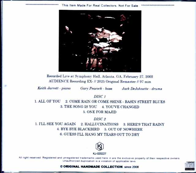 Keith Jarrett Trio Keith Jarrett/GA,USA 2002 Complete