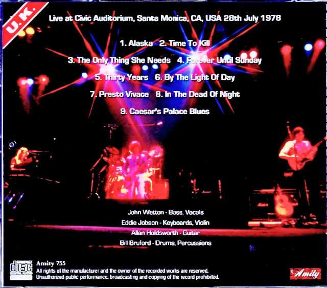U.K. John Wetton,Eddie Jobson,Allan Holdsworth,Bill Bruford U.K./CA,USA 1978 Mike Millard Master Tape