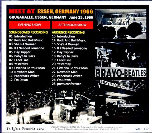 Beatles / Essen, Germany 1966 2 Shows Complete
