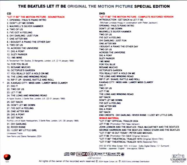 Beatles/Let it Be Original the Motion Pictures Special Edition