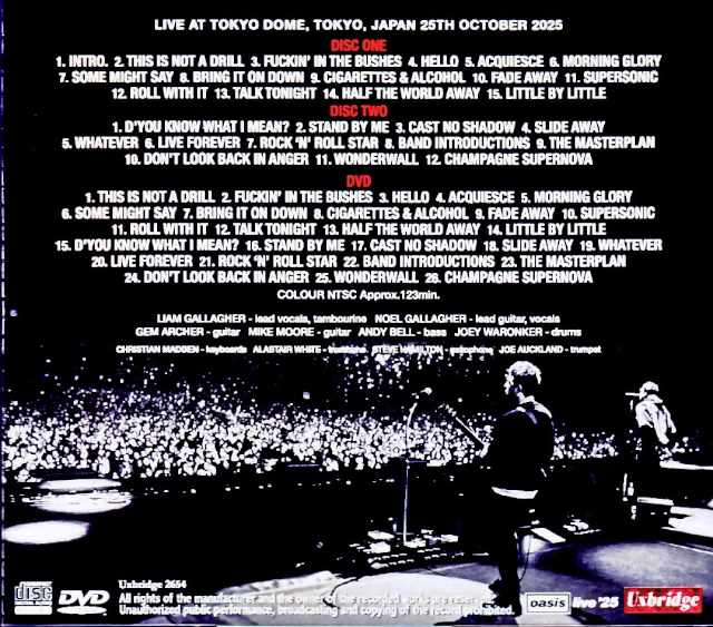 Oasis Oasis/Tokyo,Japan 10.25.2025 Complete & more