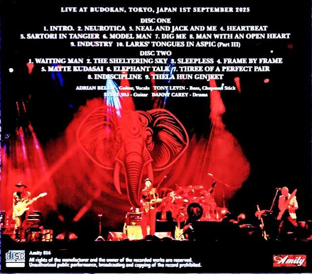Beat Adrian Belew,Tony Levin,Steve Vai Beat/Tokyo,Japan 09.01.2025 Complete