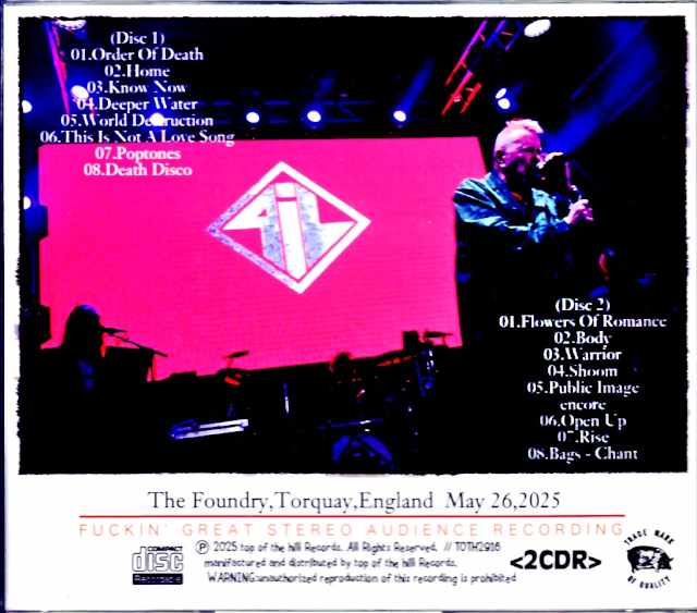 P.I.L. Public Image Limited / England, UK 05.26.2025 Complete