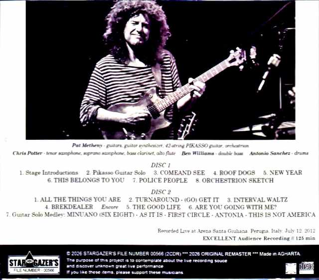 Pat Metheny Unity Band Pat Metheny/Italy 07.12.2012 Complete Remastered