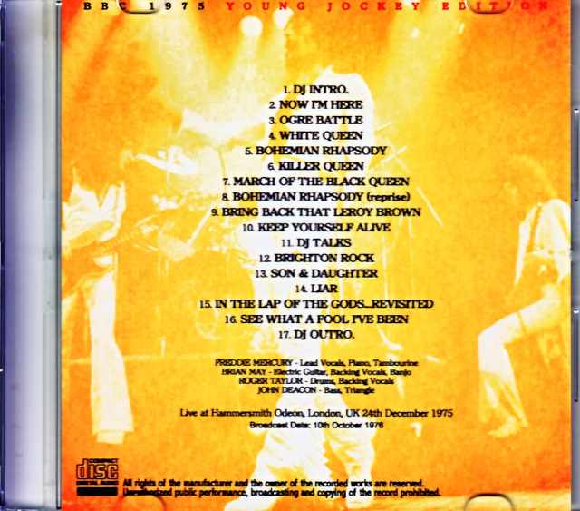 Queen / London, UK 12.24.1975 Complete FM Broadcast Edition