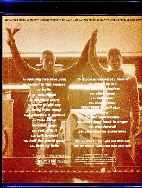 Oasis / Tokyo, Japan 2025 2 Days Complete Blu-Ray Version