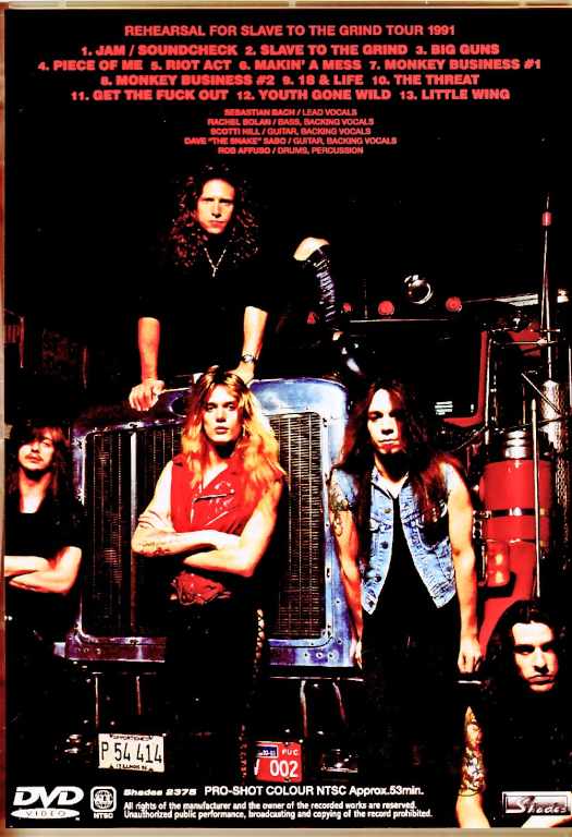 Skid Row / Rehearsal for Slave To The Grind Tour 1991 PRO-SHOT Edition