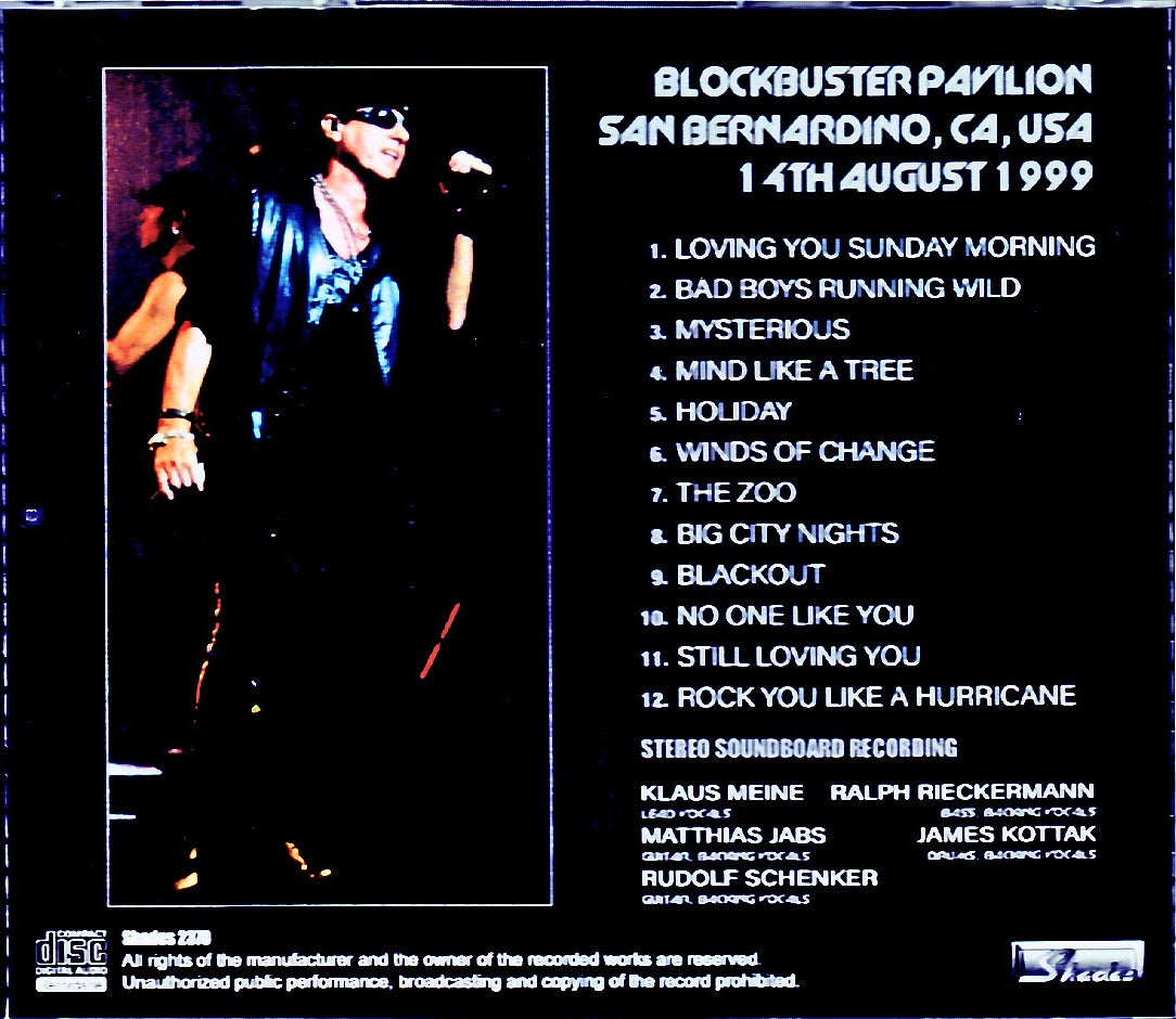 Scorpions/CA,USA 08.14.1999 Soundboard Edition