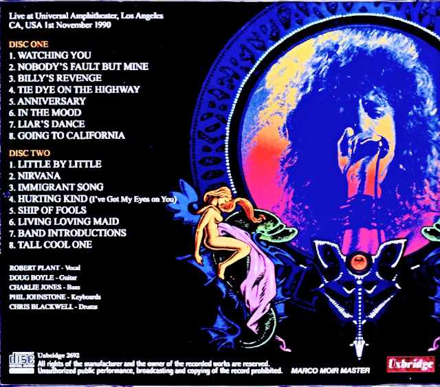 Robert Plant Robert Plant/CA,USA 11.01.1990 Marco Moir Master Edition