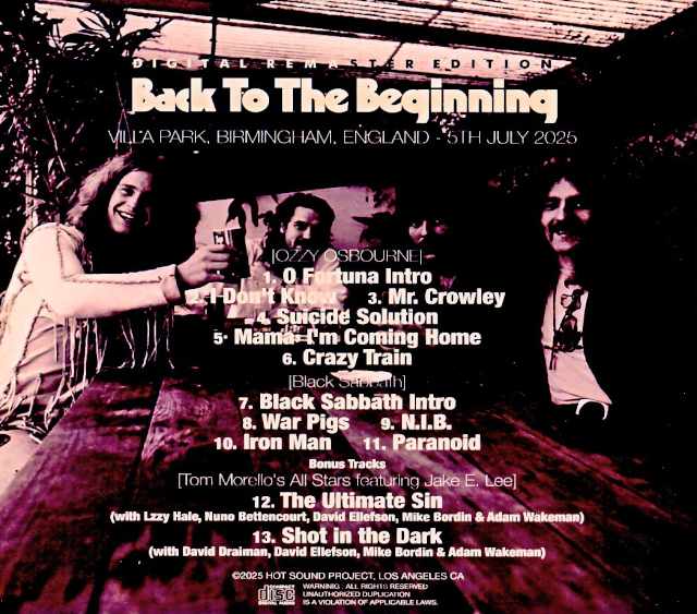 Ozzy Osbourne Black Sabbath The Last Supper England, UK 2025 Complete Remastered Edition