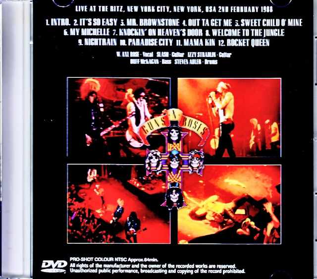 Guns N' Roses Guns N' Roses/NY,USA 1988 Complete Promo VHS Edition Jewel Version