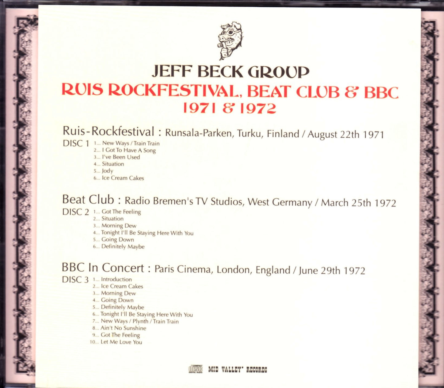 Jeff Beck Group/Europe Tour 1970’s Collection
