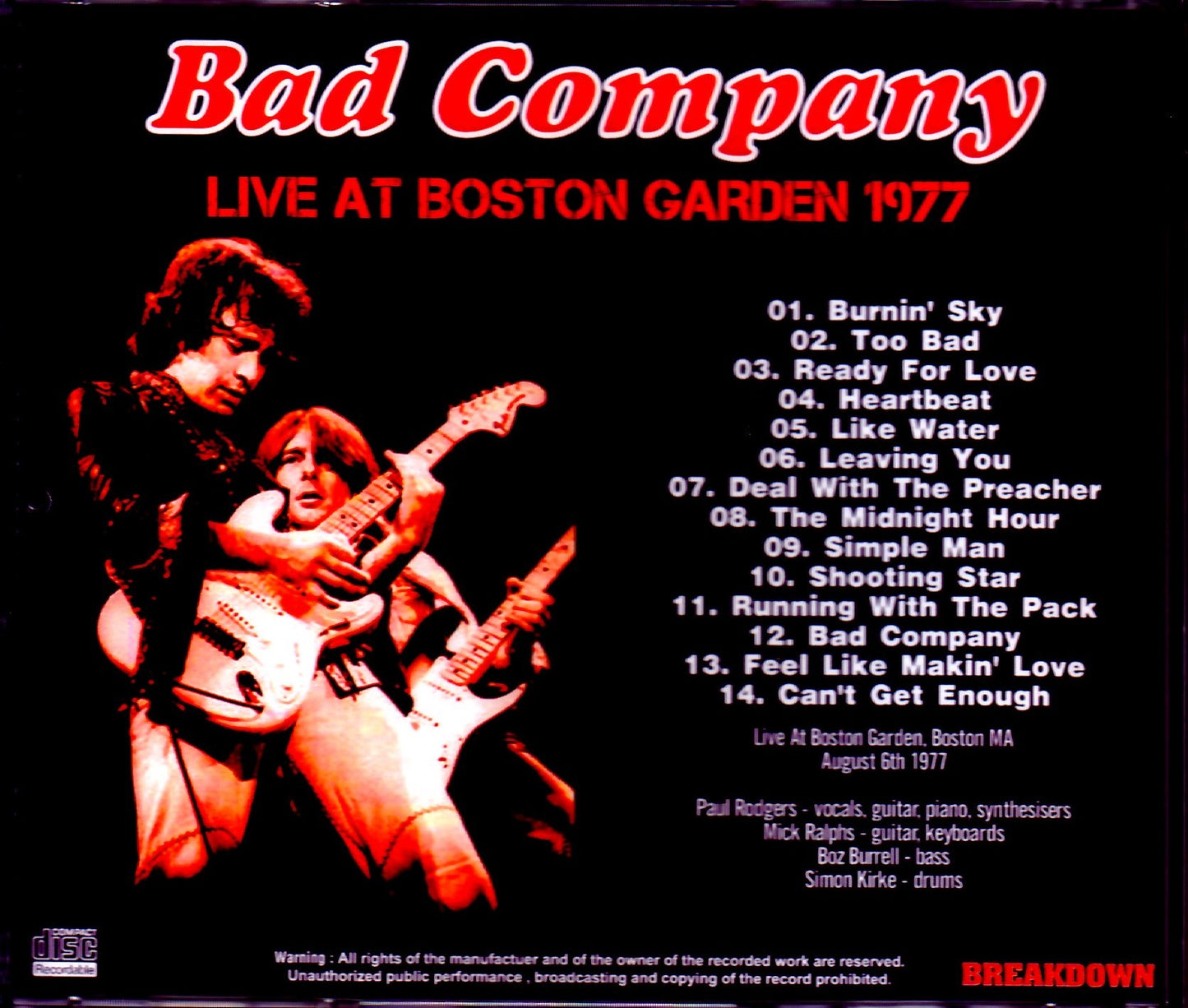 Bad Company/MA, USA 1977