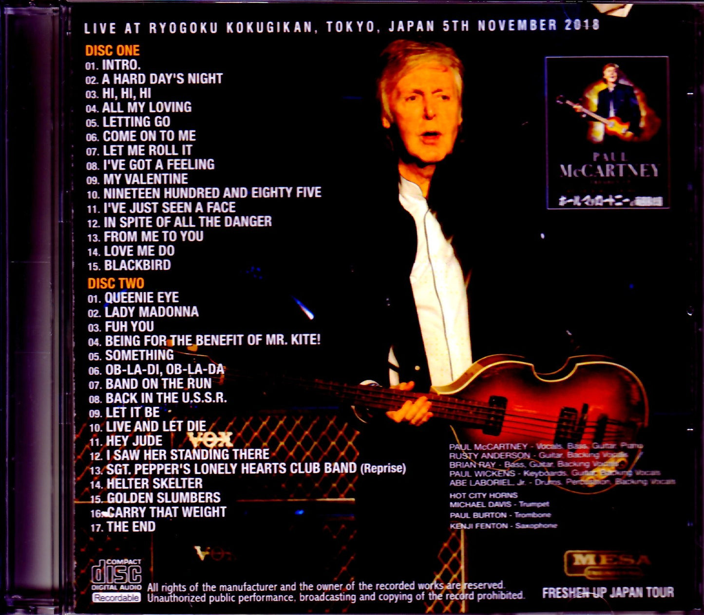 Paul Mccartney/Tokyo,Japan 11.5.2018 Rate Another Rec Ver.