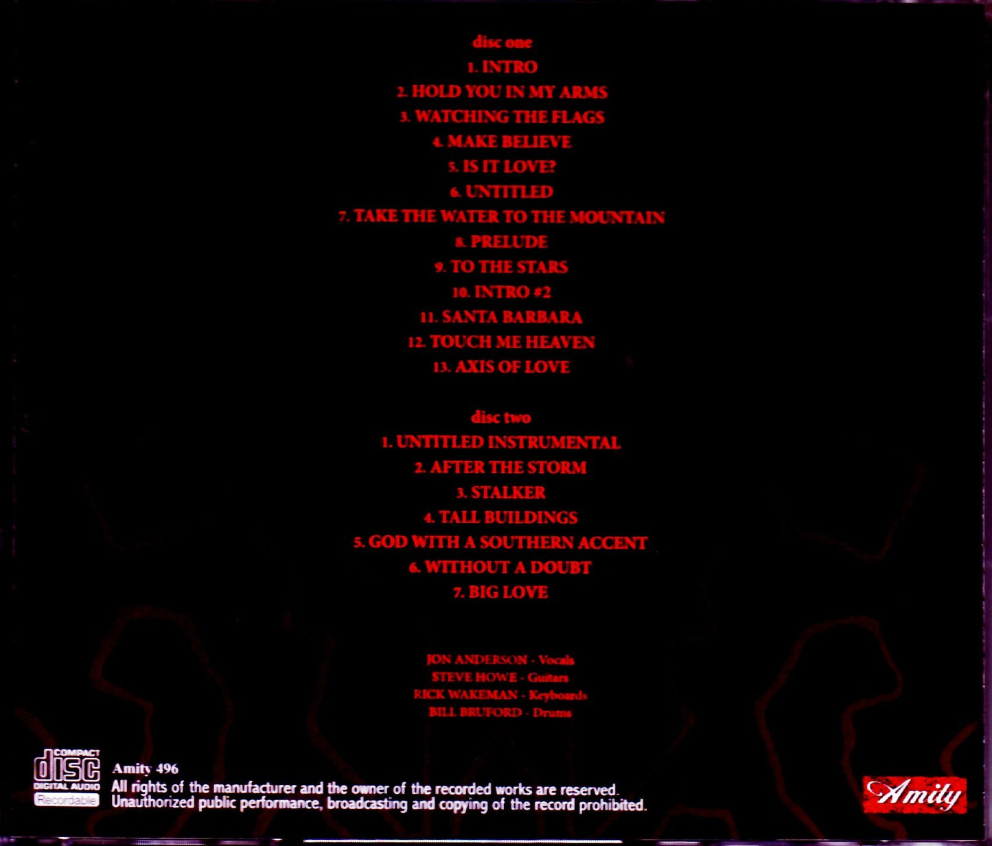 ABWH,Yes Anderson Bruford Wakeman Howe/2nd Album Demos & Outtakes