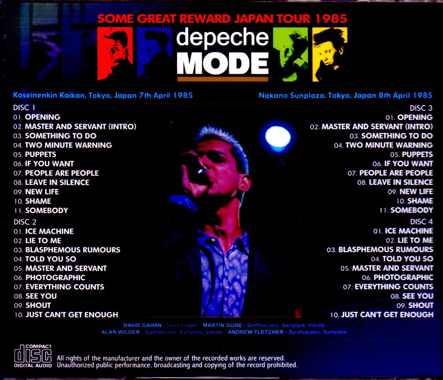 Depeche Mode/Tokyo,Japan 1985 2Days Complete