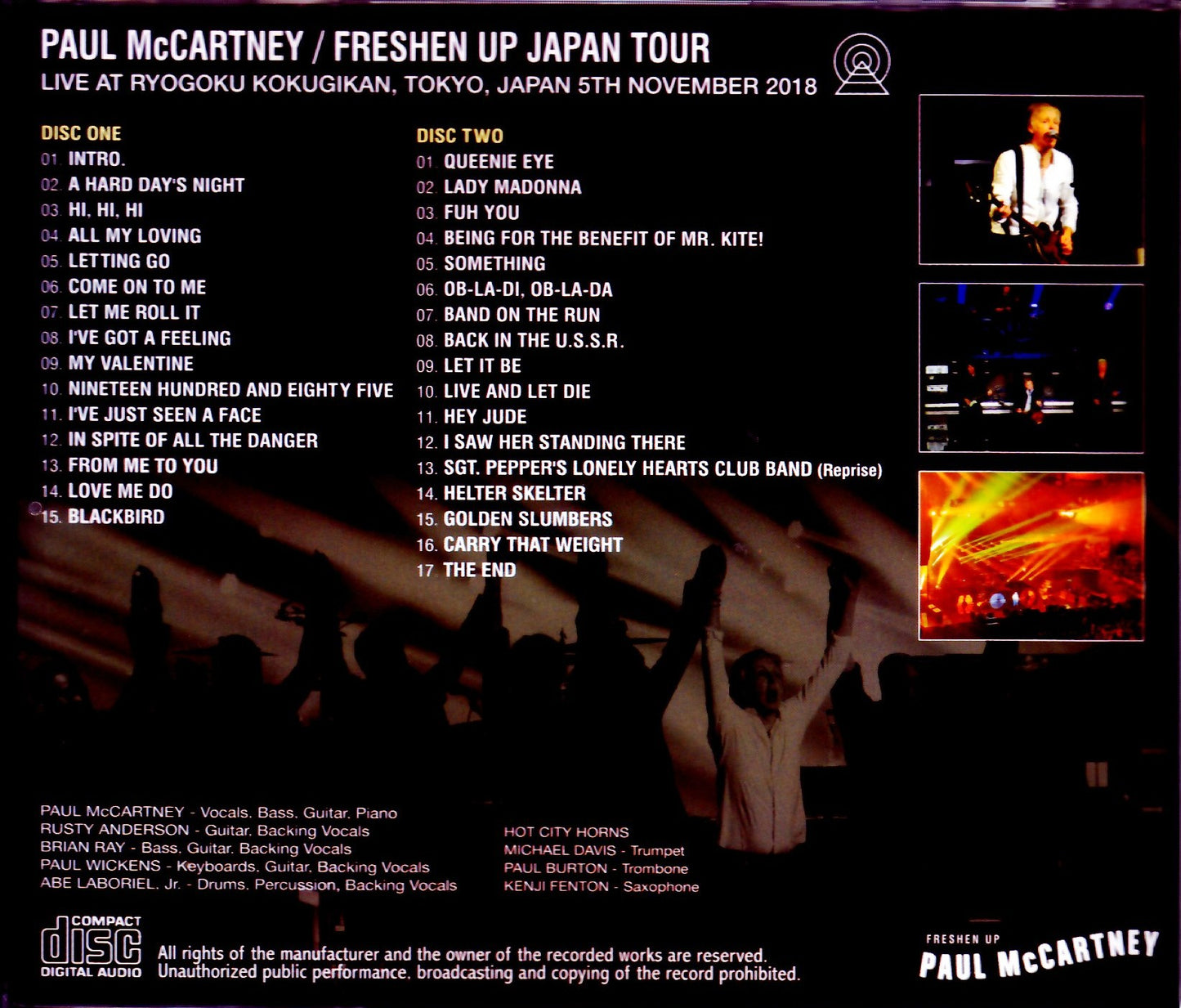 Paul McCartney/Tokyo,Japan 11.5.2018 MK4 Recording Ver.