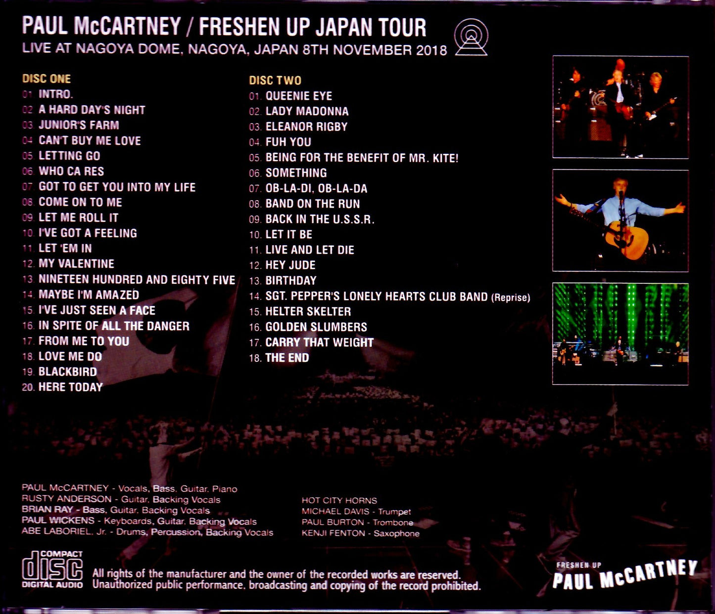 Paul McCartney/Aichi,Japan 2018 MK4 Recording Ver.