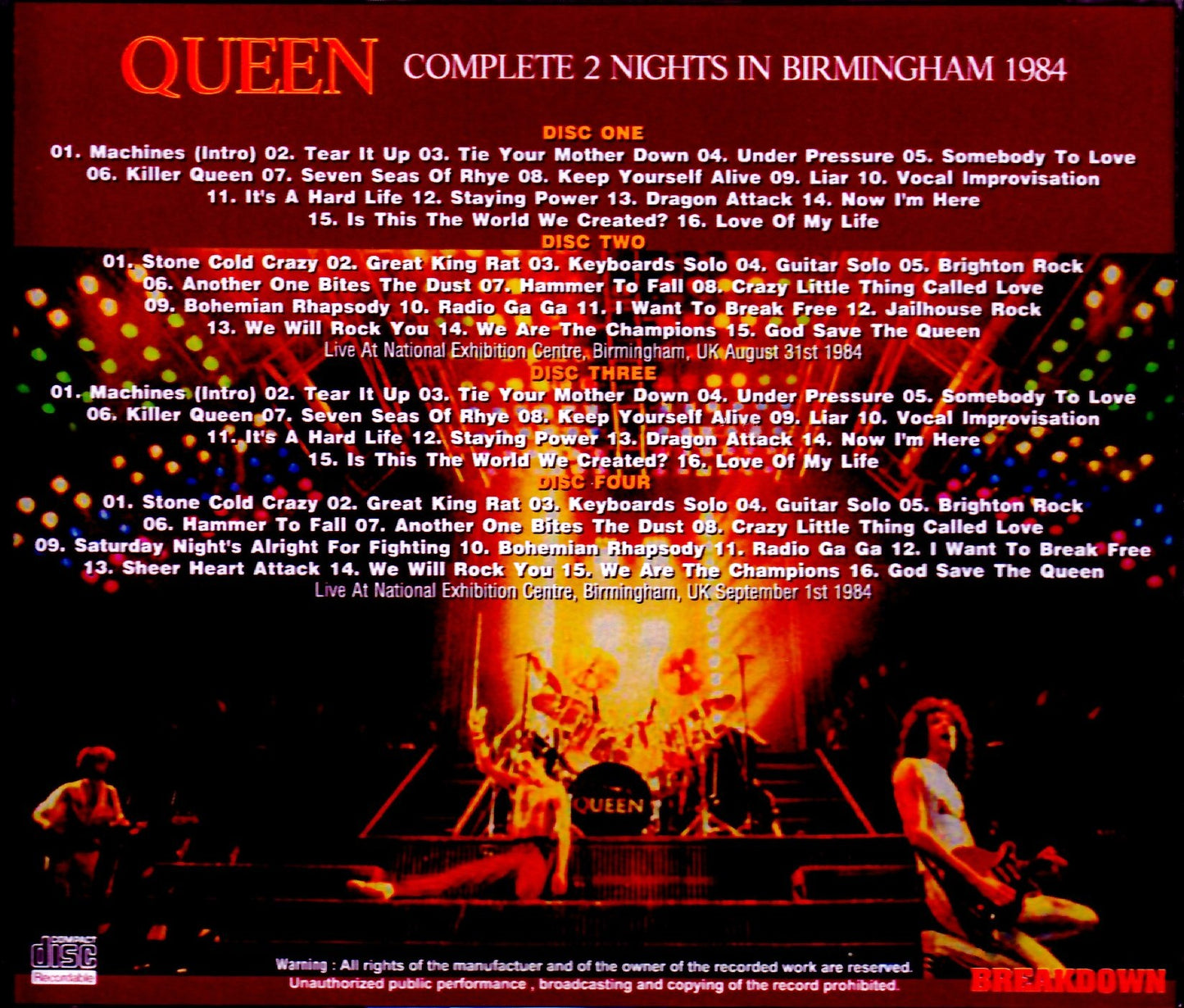 Queen/Birmingham,UK 1984 2 Days Complete