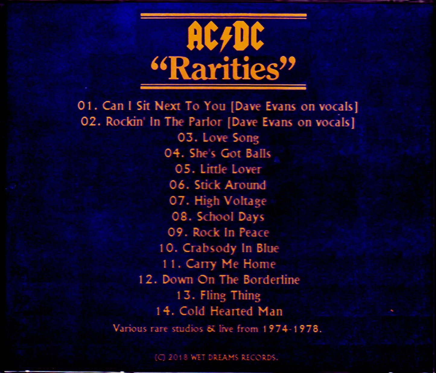 AC/DC/Various Rare Studios & Live from 1974-1978