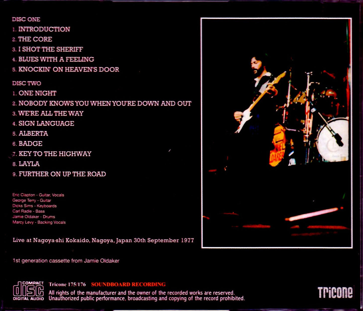 Eric Clapton/Aichi,Japan 1977 New Master Upgrade