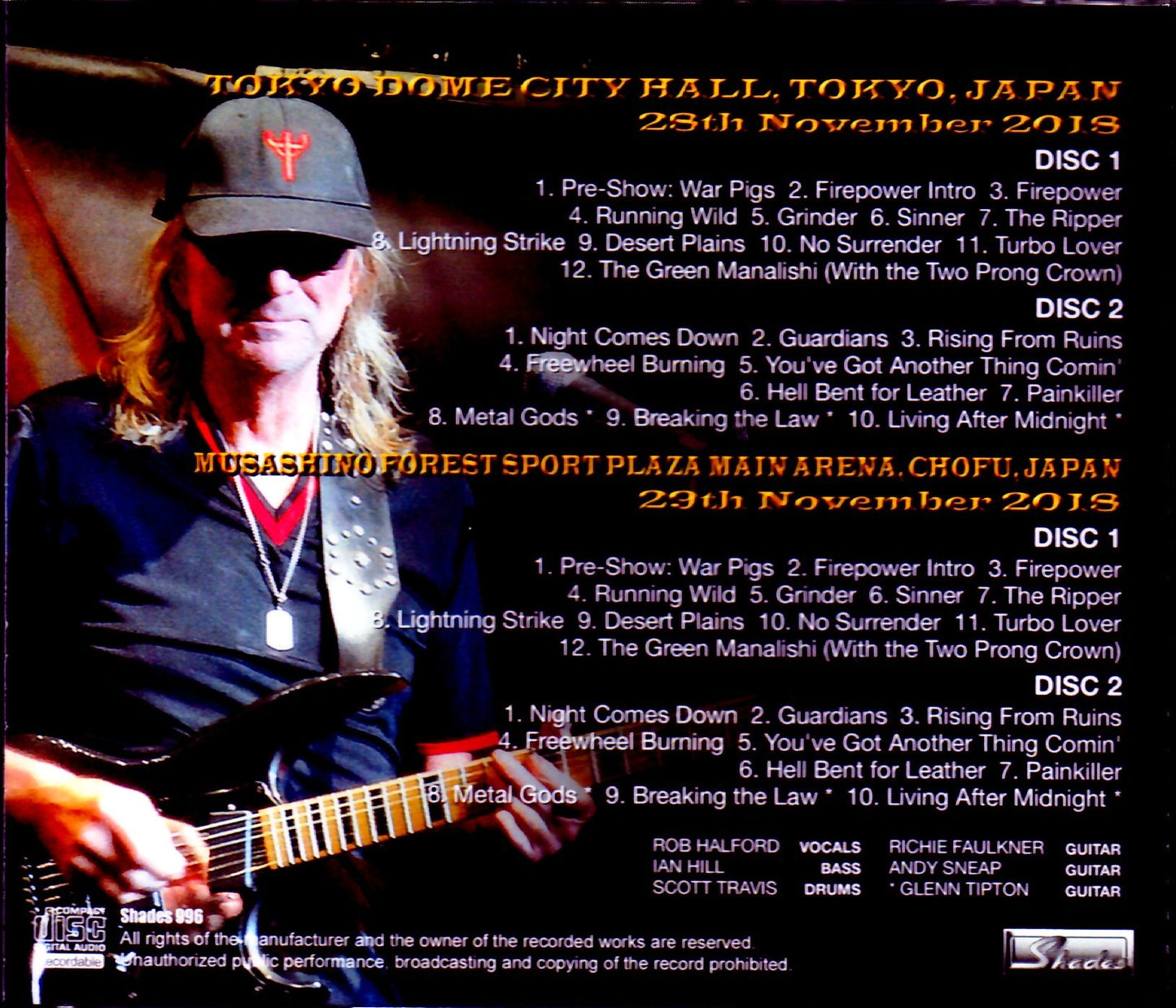 Judas Priest/Tokyo,Japan 2018 2 Days Complete