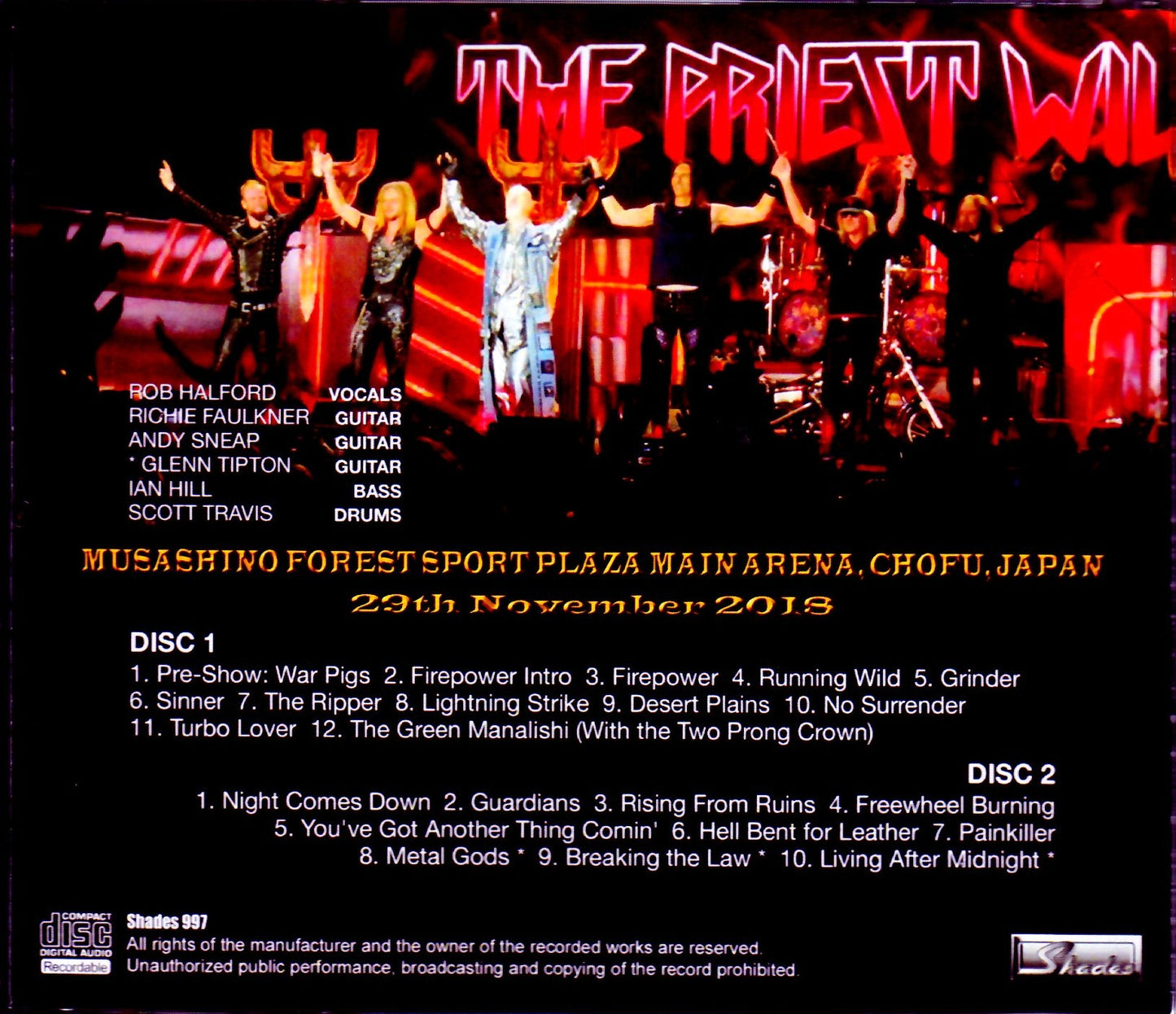 Judas Priest/Tokyo,Japan 11.29.2018