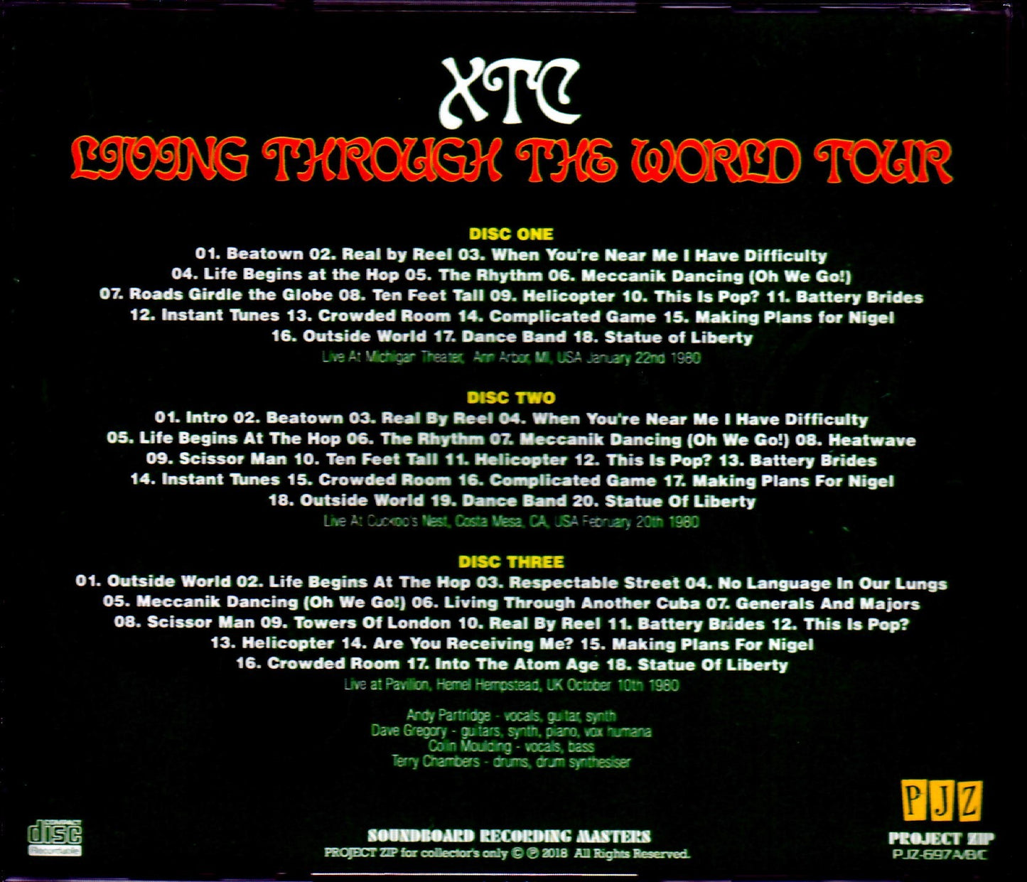 XTC/Live Collection from 1980 Your