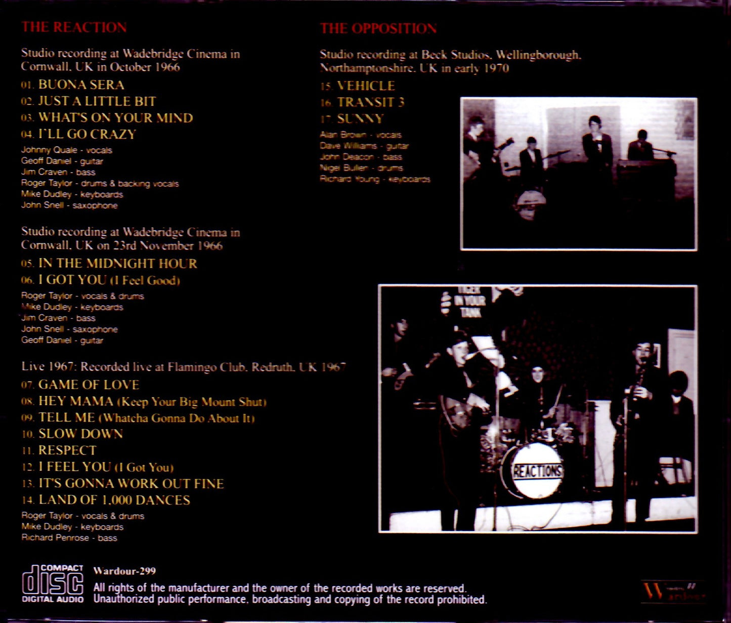 Reaction, Opposition Queen/Roger Taylor’s & John Deacon’s Pre Queen rarities