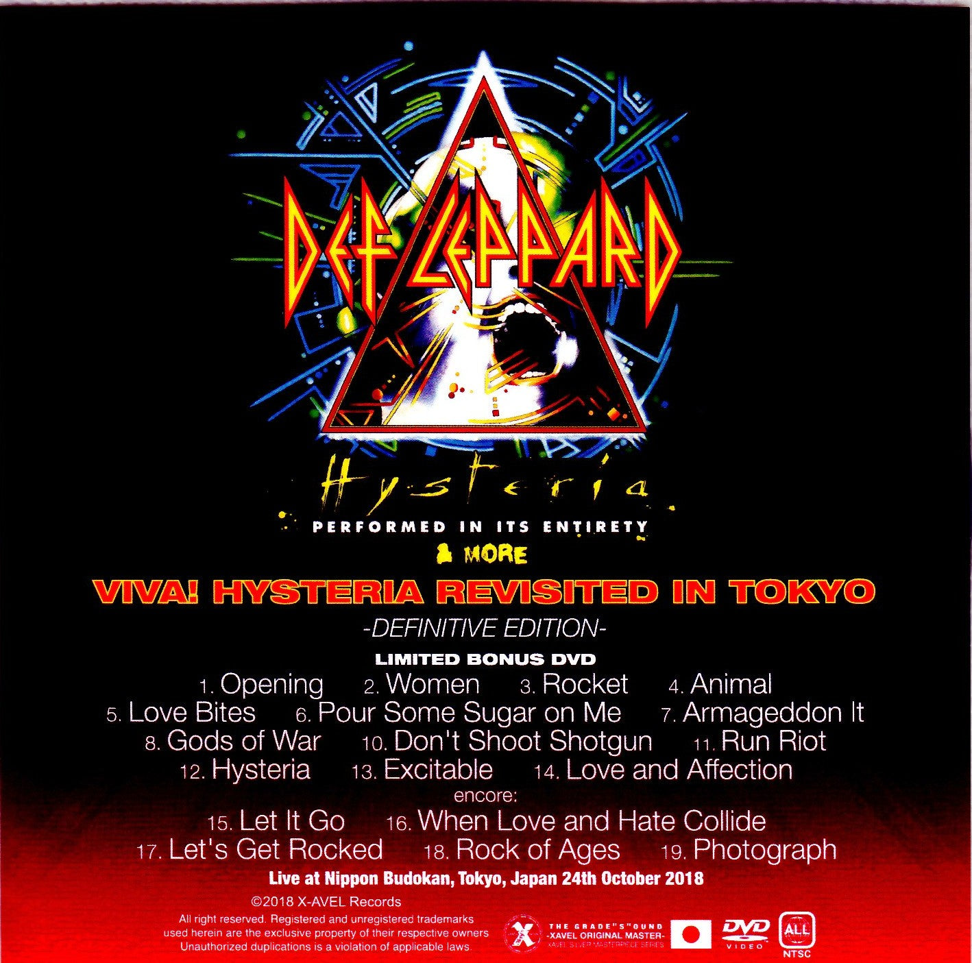Def Leppard/Tokyo,Japan 2018 S & V IEM・MK4 Matrix Ver.