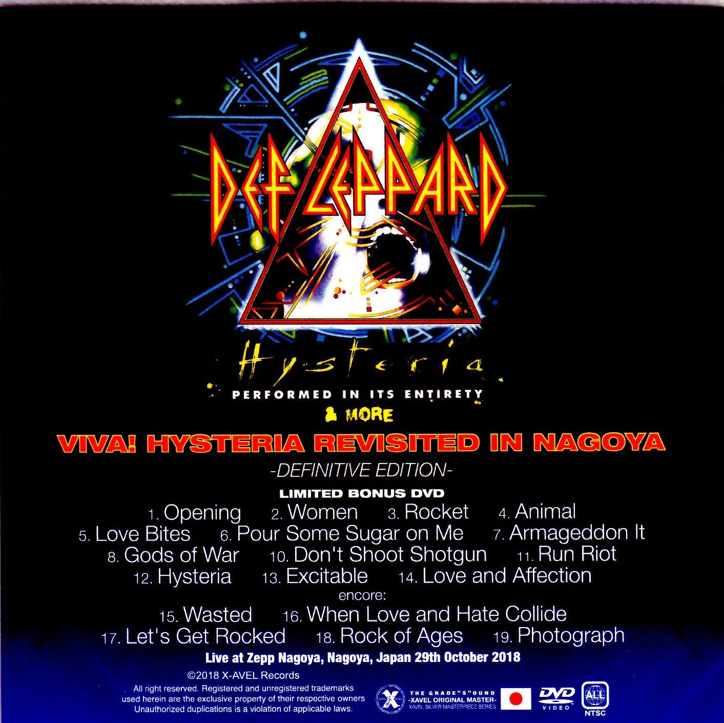 Def Leppard/Aichi,Japan 2018 S & V IEM・MK4 Matrix Ver.