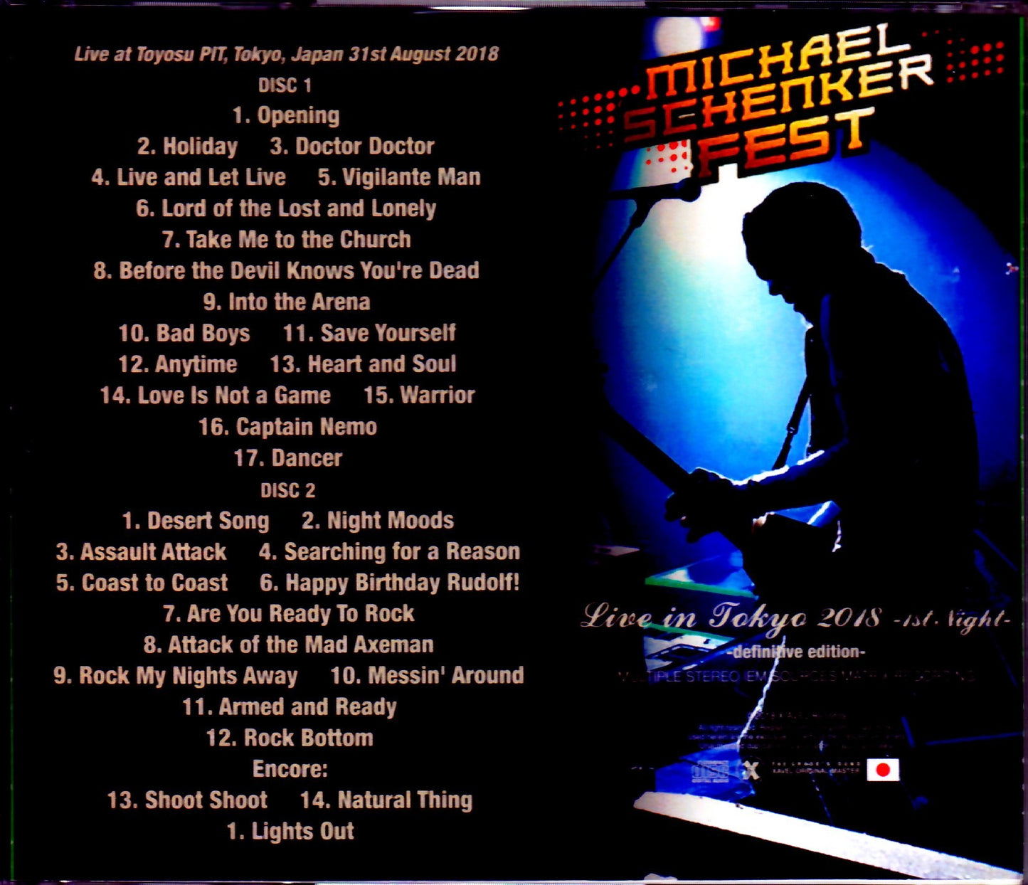 Michael Schenker Fest/Tokyo,Japan 8.31.2018 IEM Matrix Ver.