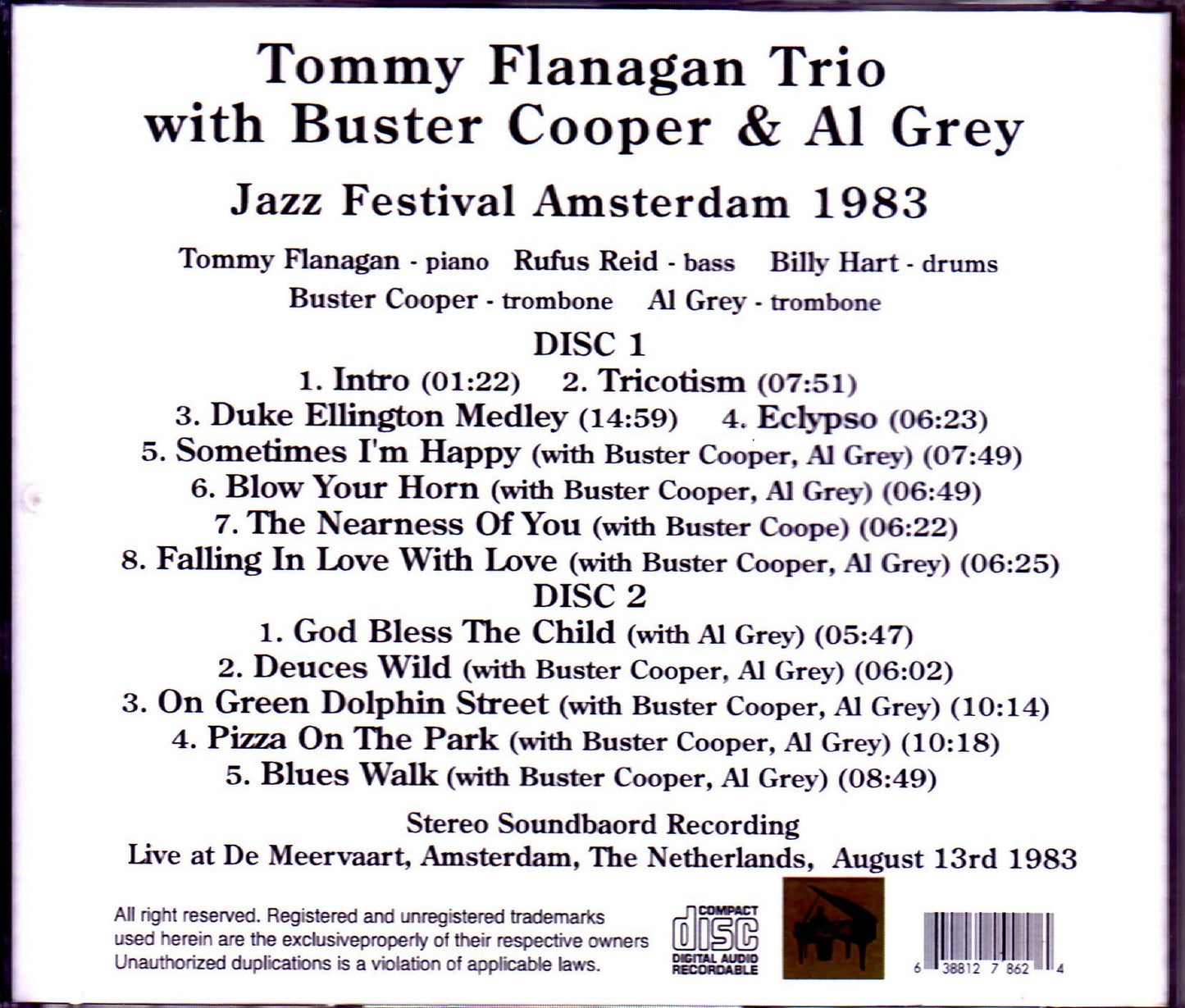 Tommy Flanagan Trio/Netherlands 1983