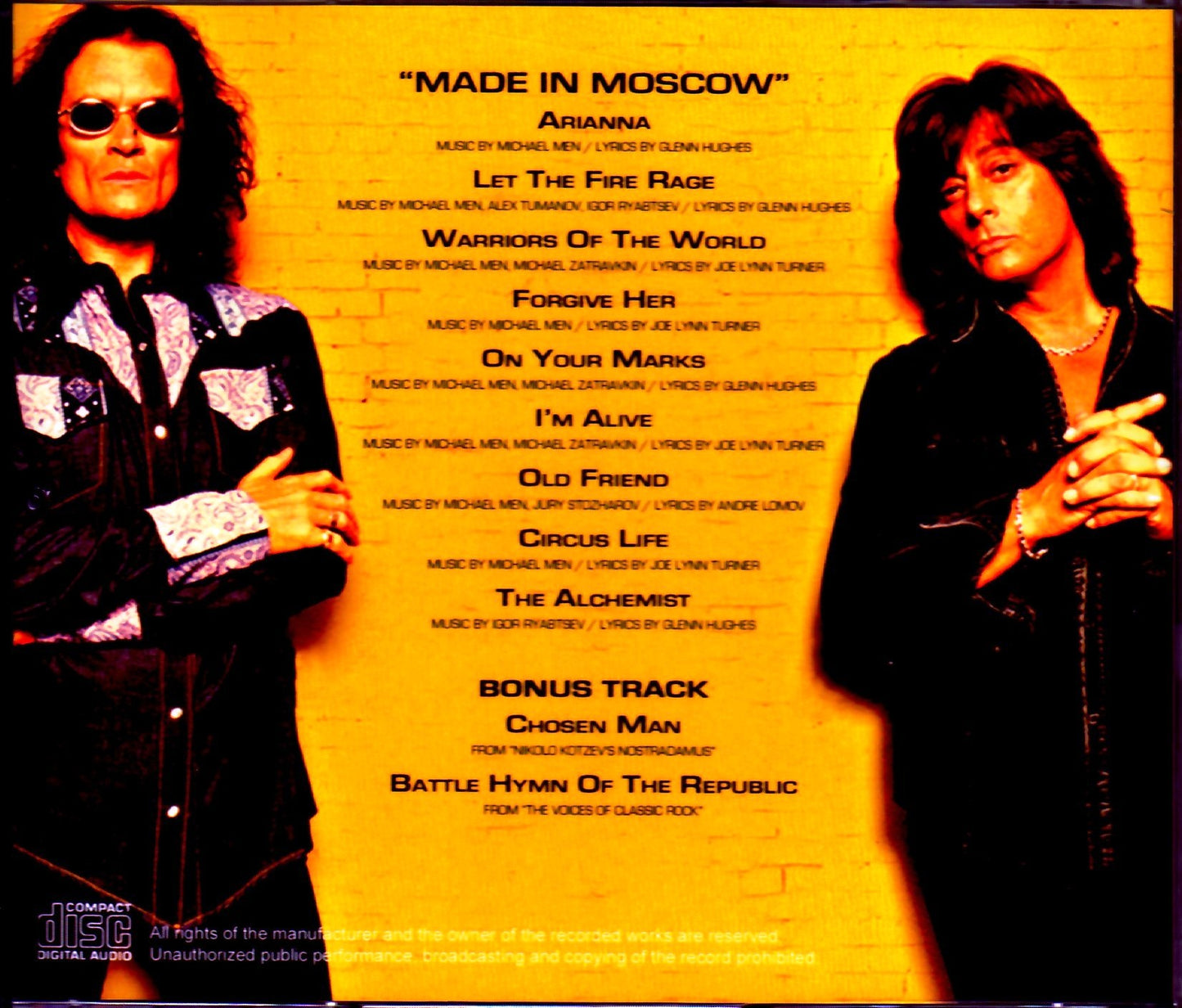 Joe Lynn Turner,Glenn Hughes/Made in Moscow & more