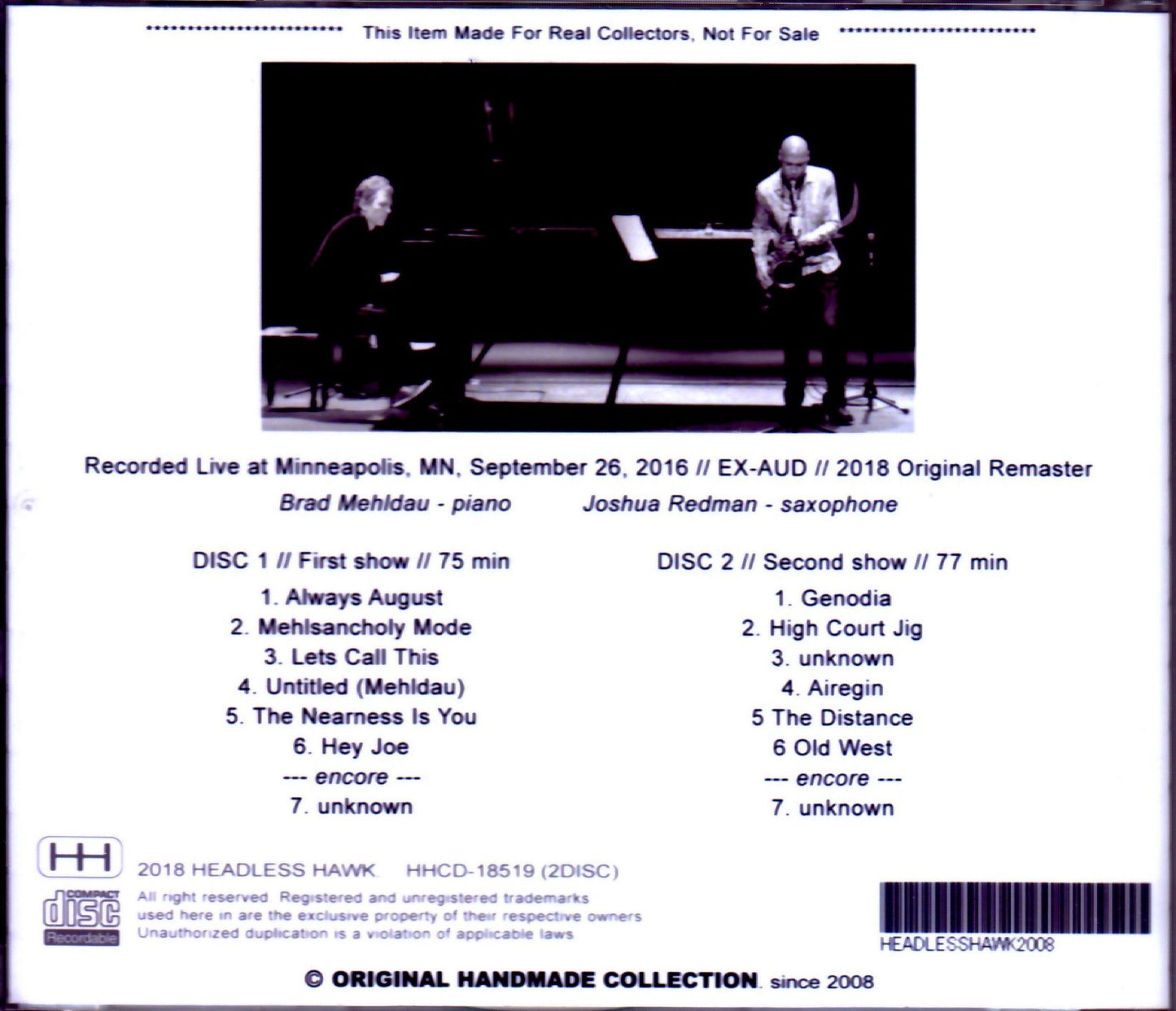 Brad Mehldau,Joshua Redman/MN,2016