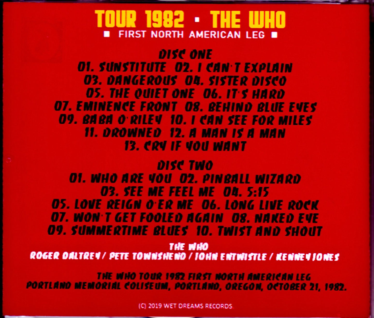 The Who/OR, USA 1982