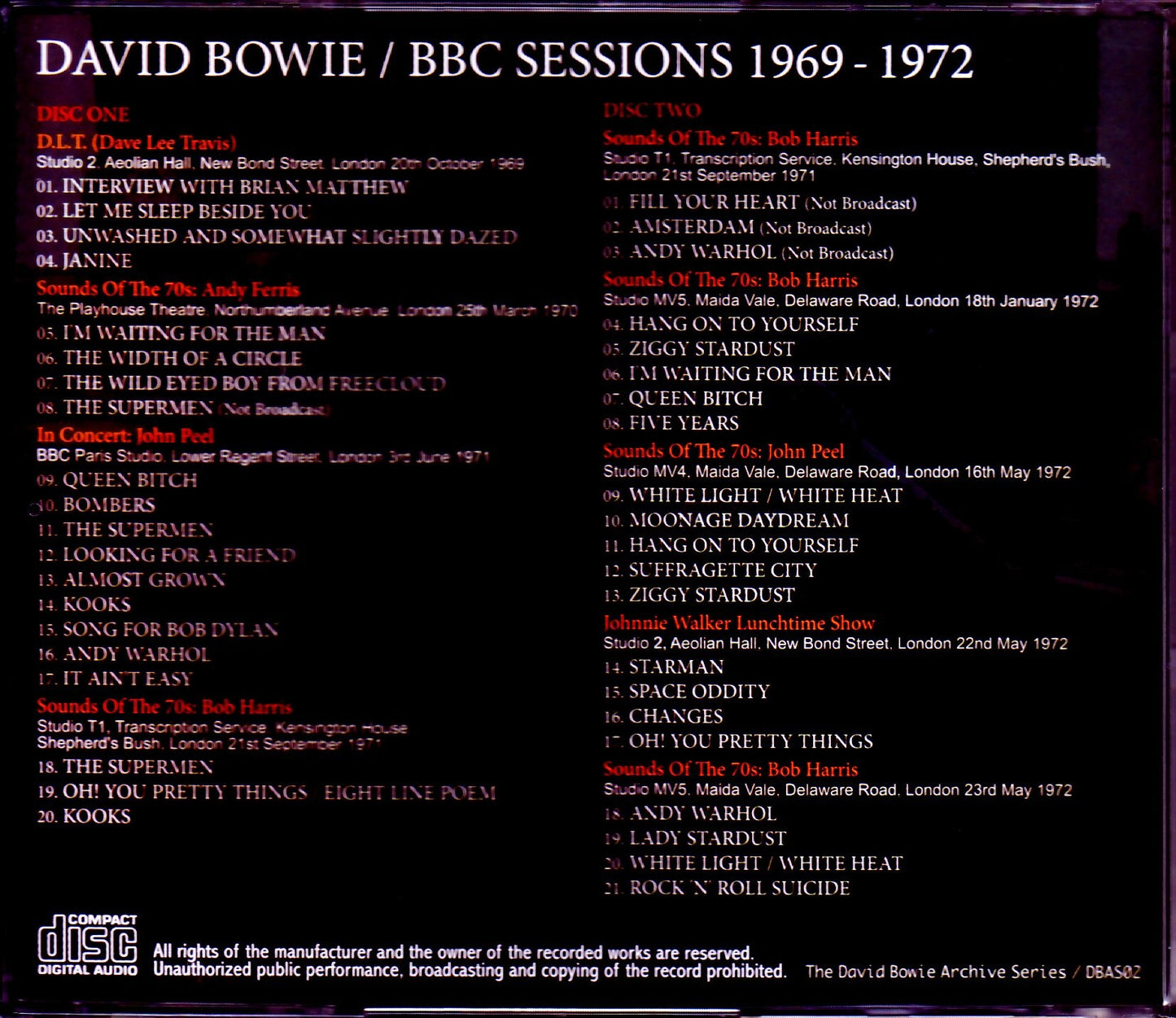 David Bowie/Ultimate Archive BBC 1969-1972