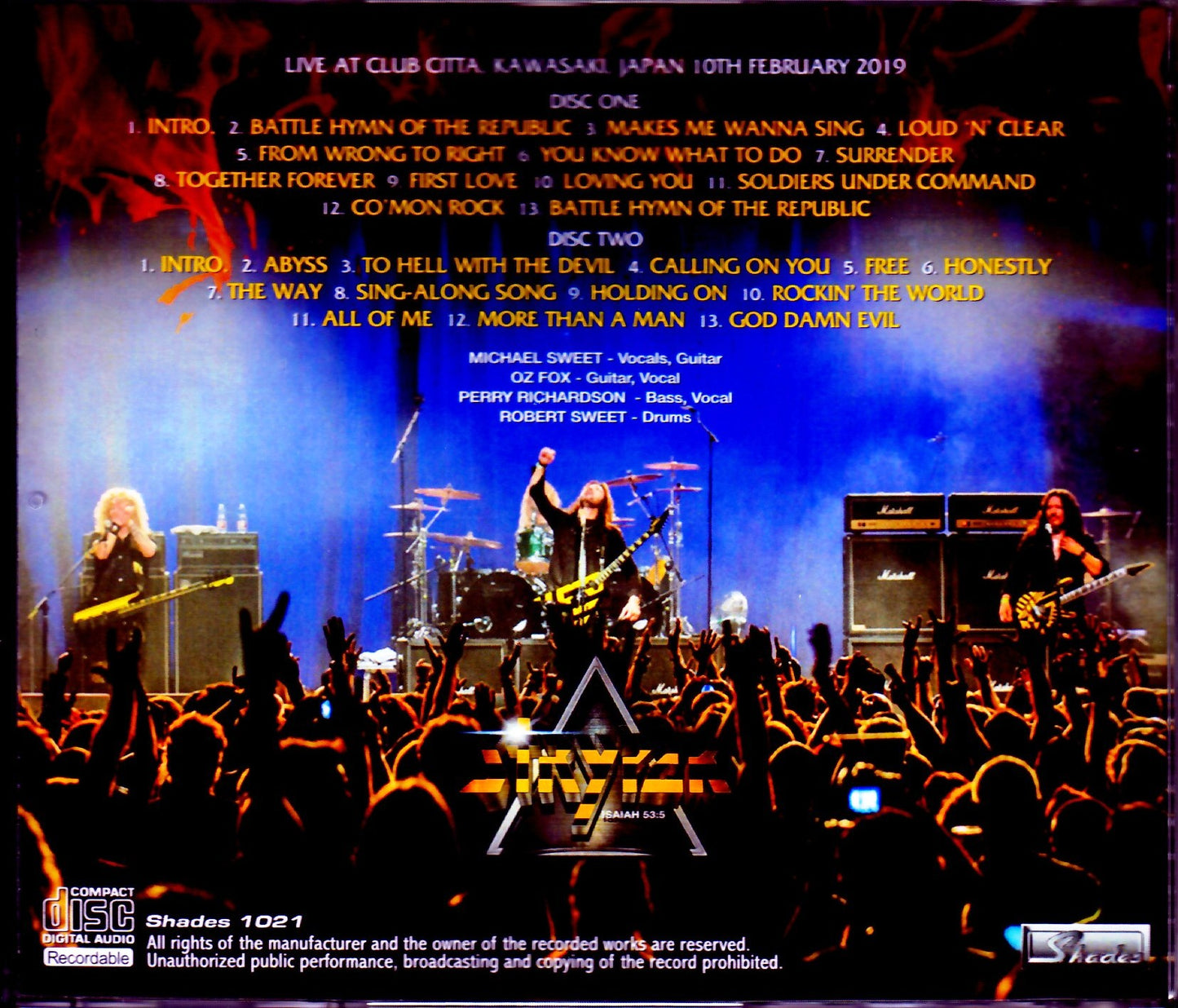 Stryper/Kanagawa,Japan 2.10.2019