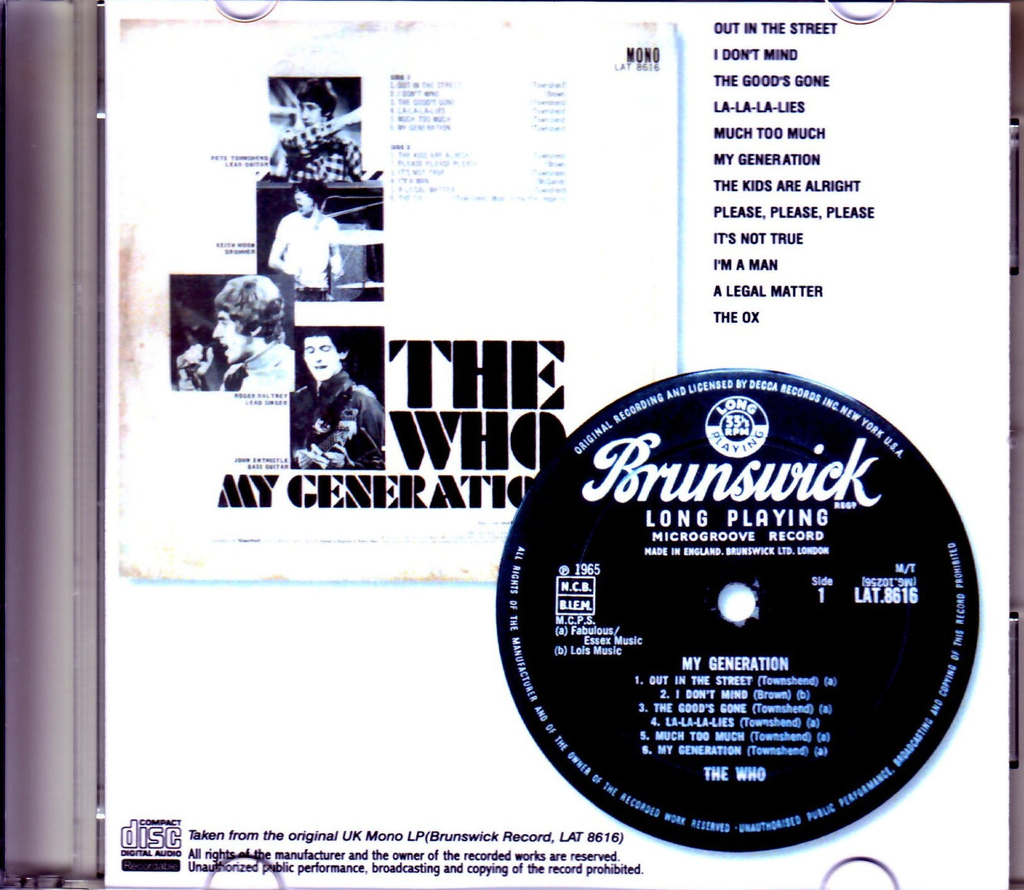 The Who/My Generation Original UK LP Ver.