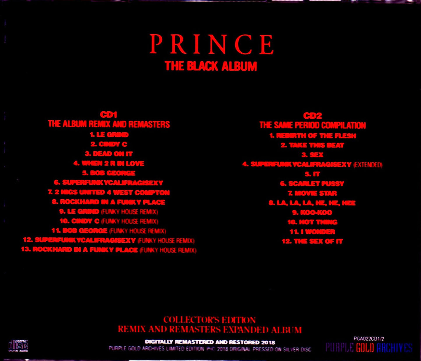 Prince/The Black Album Remix and Remaster