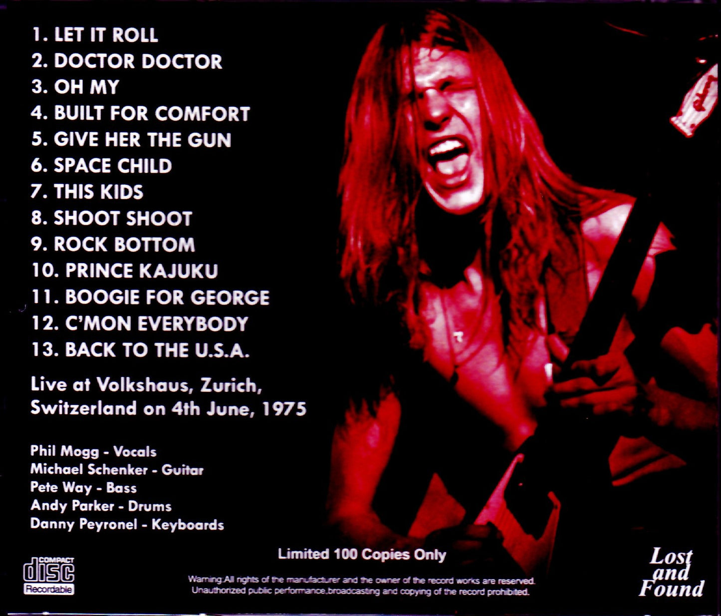 UFO, Michael Schenker/Switzerland 1975