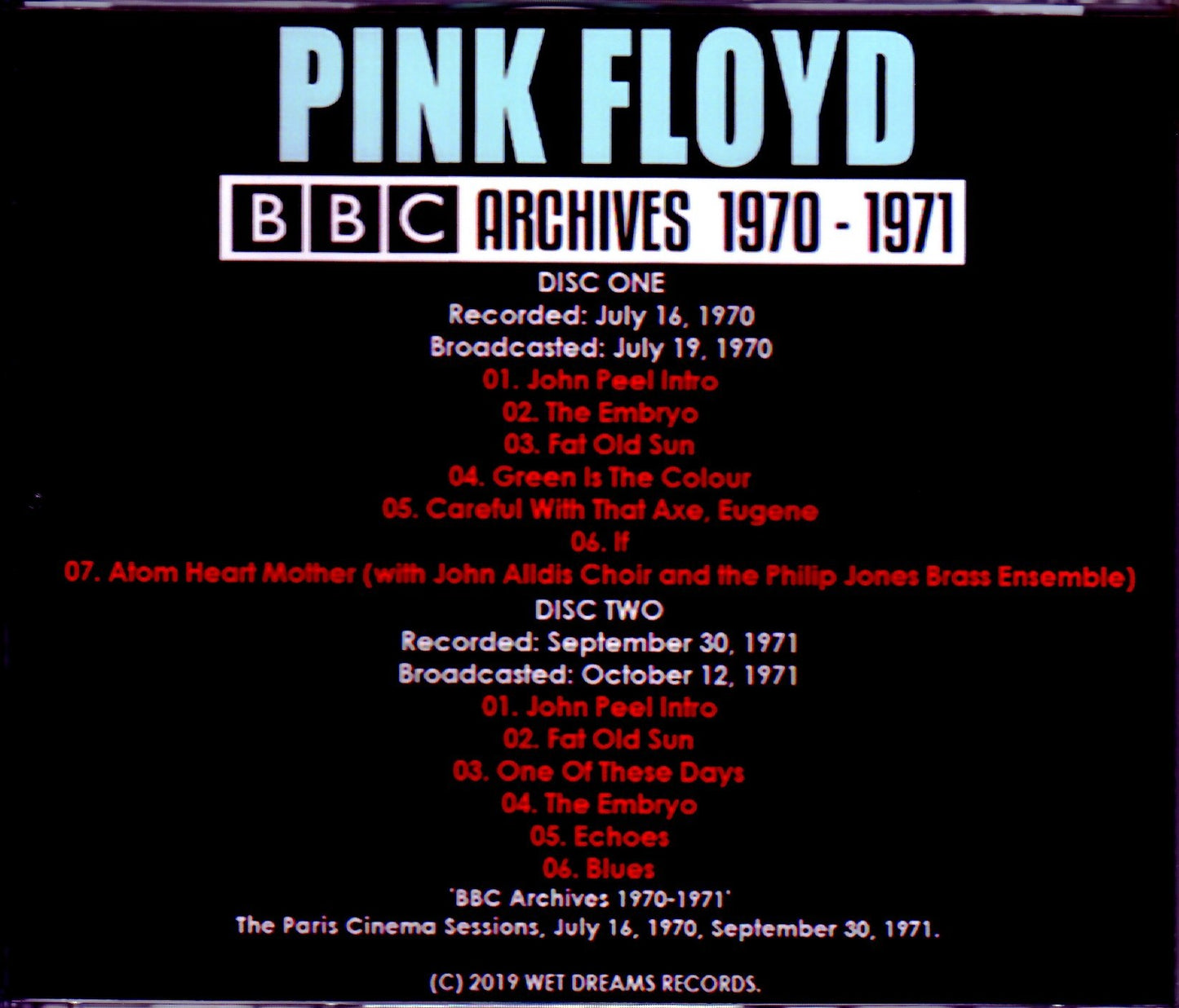 Pink Floyd/London,UK BBC Archives 1970-1971