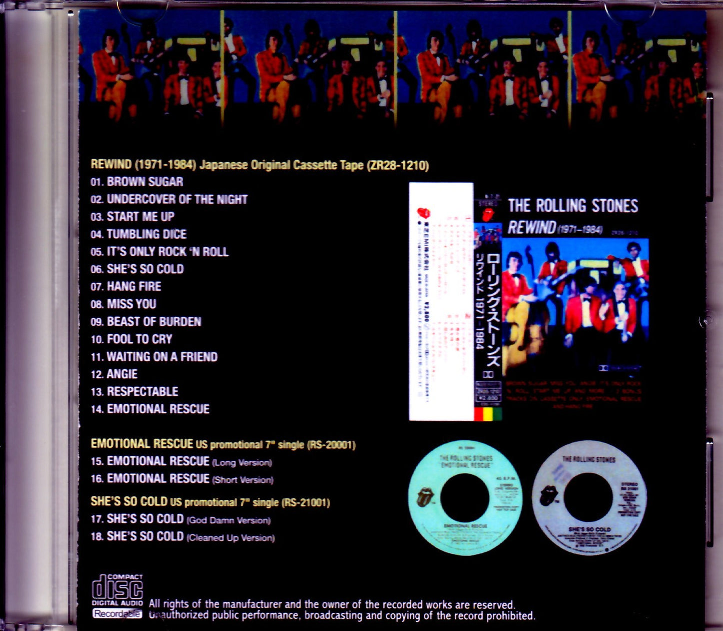 Rolling Stones/Rewind 1971-1984 Japan Original Cassette & more