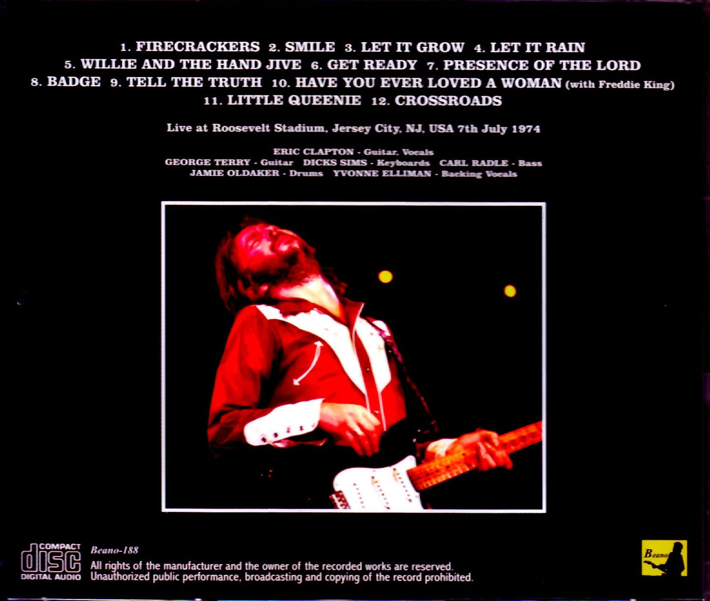 Eric Clapton/NJ,USA 1974 Upgrade