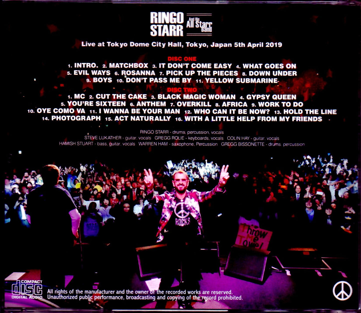 Ringo Starr and His All Starr Band/Tokyo,Japan 4.5.2019