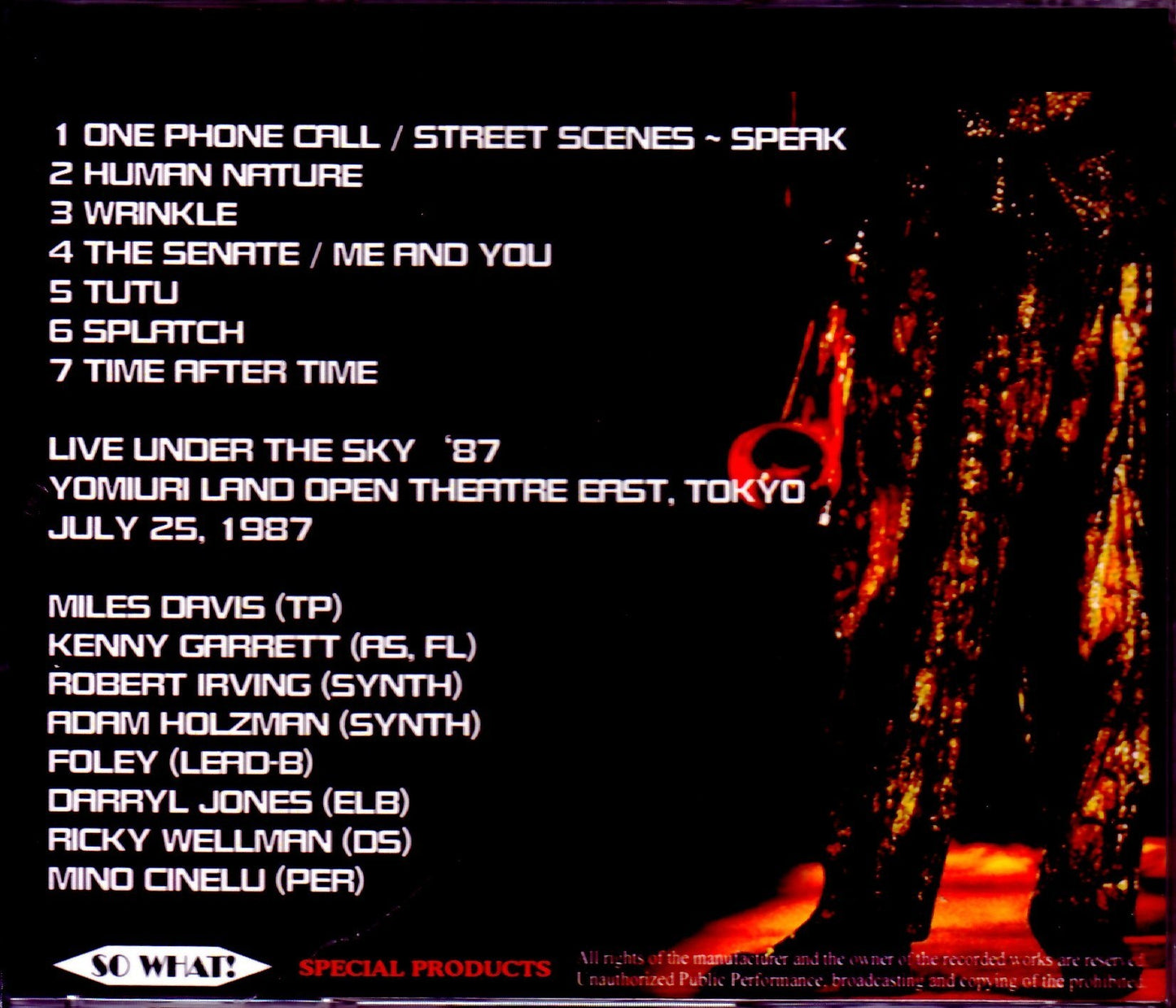Miles Davis/Tokyo,Japan 1987