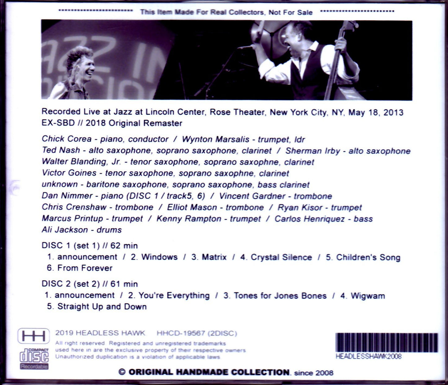 Chick Corea Wynton Marsalis the Jalc Orchestra/NY,USA 2013