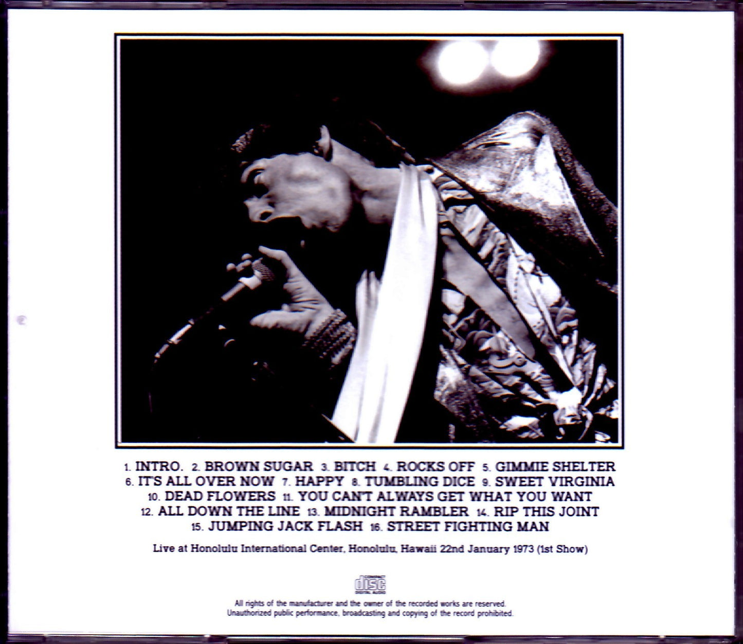 Rolling Stones/Hawaii,USA 1.22.1973 1st Show Upgrade