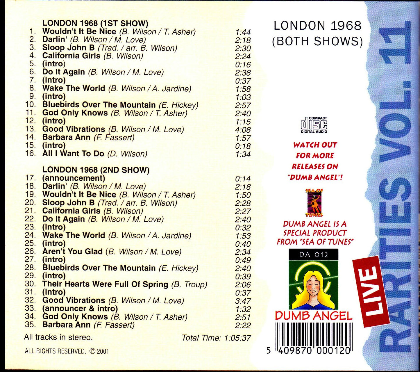 Beach Boys/Rarities London, UK 1968